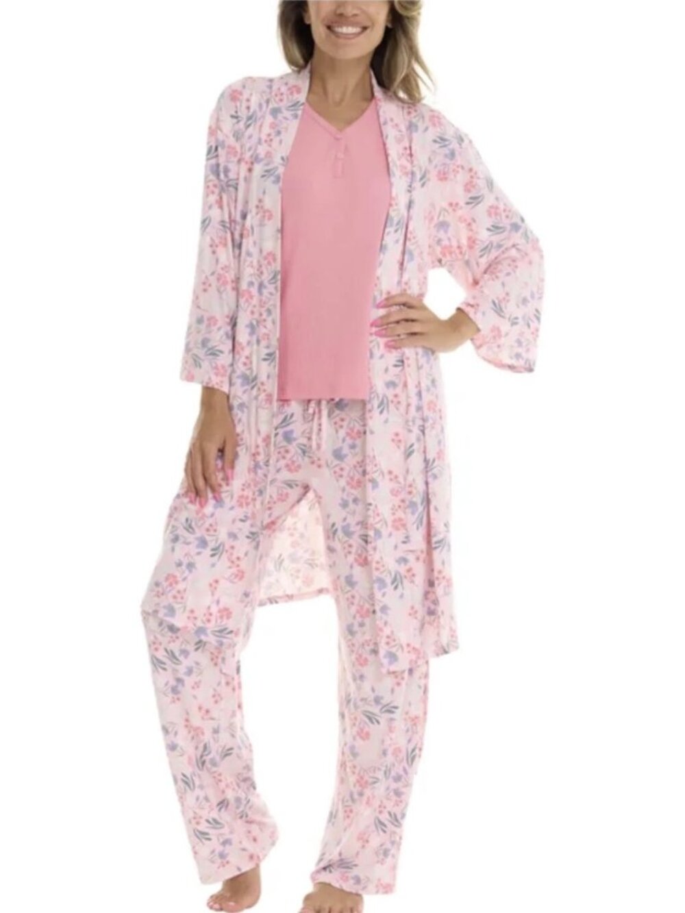 Flora Nikrooz Women's 3-piece PJ Set, Blue - Picture 15 of 16